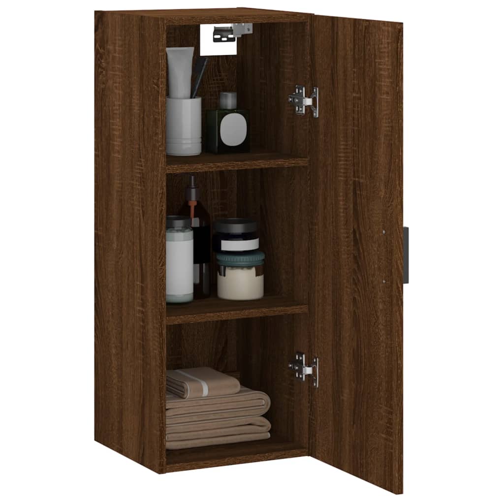 Brown oak wall cabinet 34.5x34x90 cm