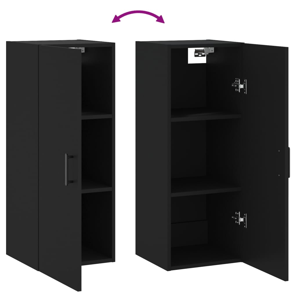 Schwarz -Wandschrank 34,5x34x90 cm