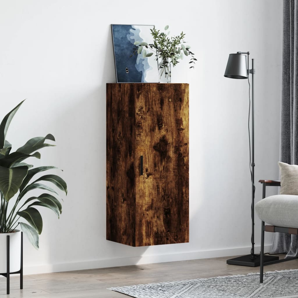 Smoked oak wall cabinet 34.5x34x90 cm