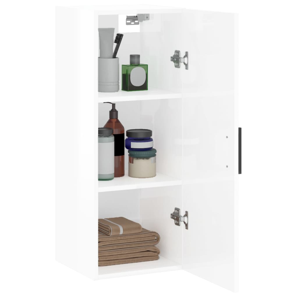 Brilliant white wall cabinet 34.5x34x90 cm