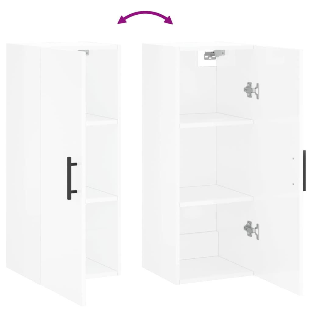 Brilliant white wall cabinet 34.5x34x90 cm