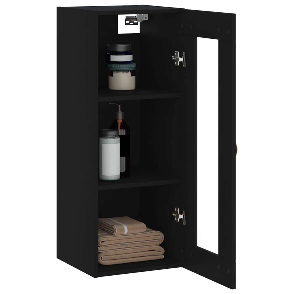 Schwarz -Wandschrank 34,5x34x90 cm