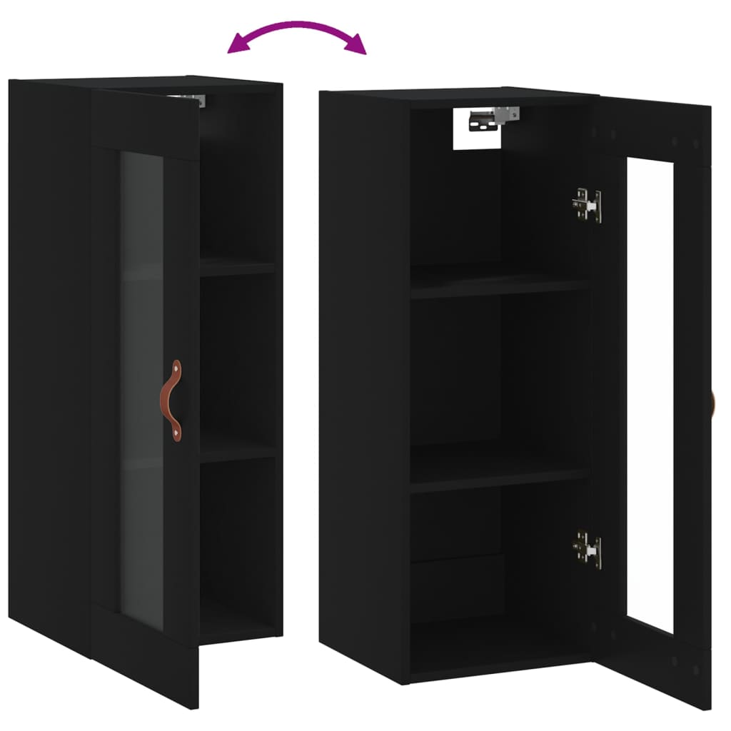 Black wall cabinet 34.5x34x90 cm