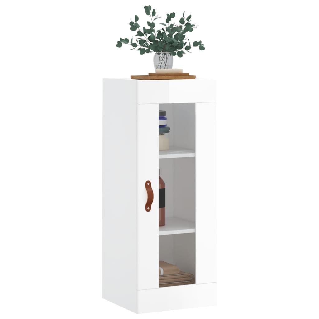 Brilliant white wall cabinet 34.5x34x90 cm