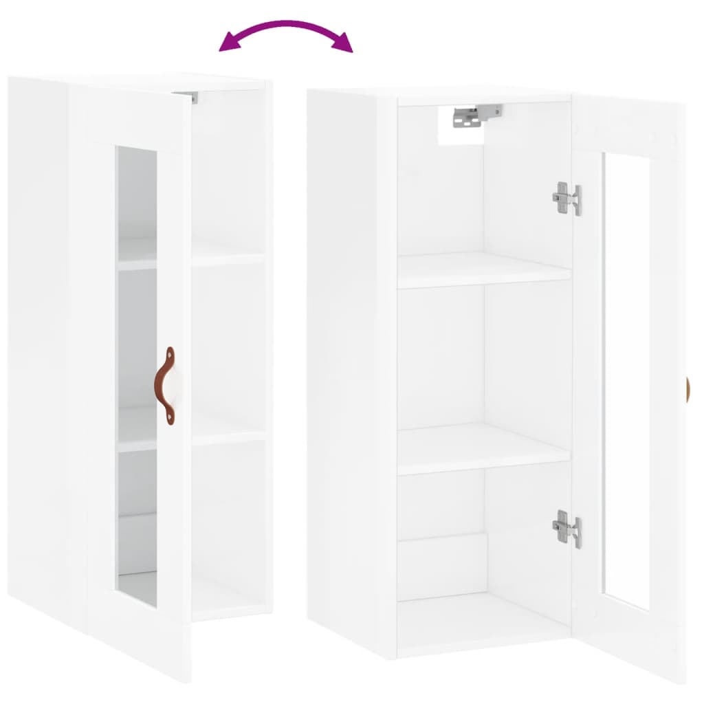 Brilliant white wall cabinet 34.5x34x90 cm