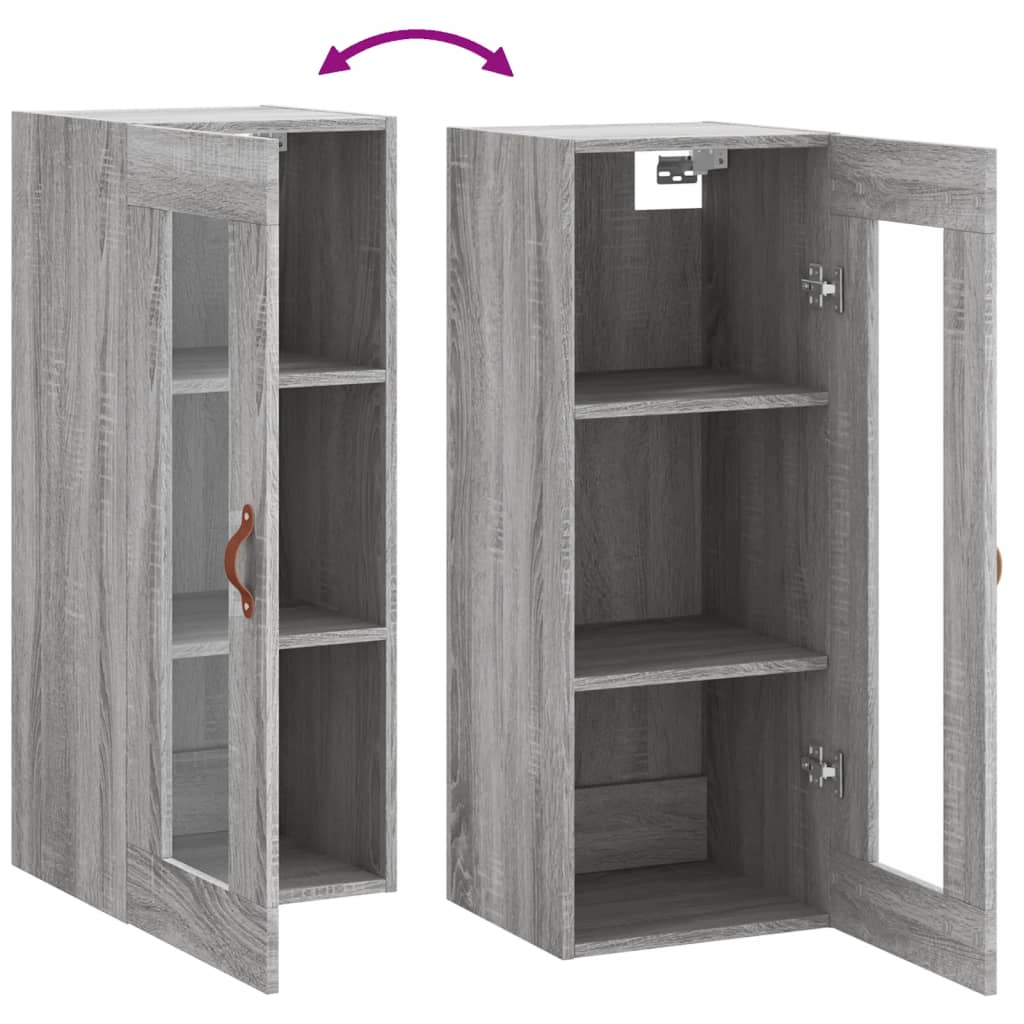 Sonoma Grey Wall Cabinet 34,5x34x90 cm