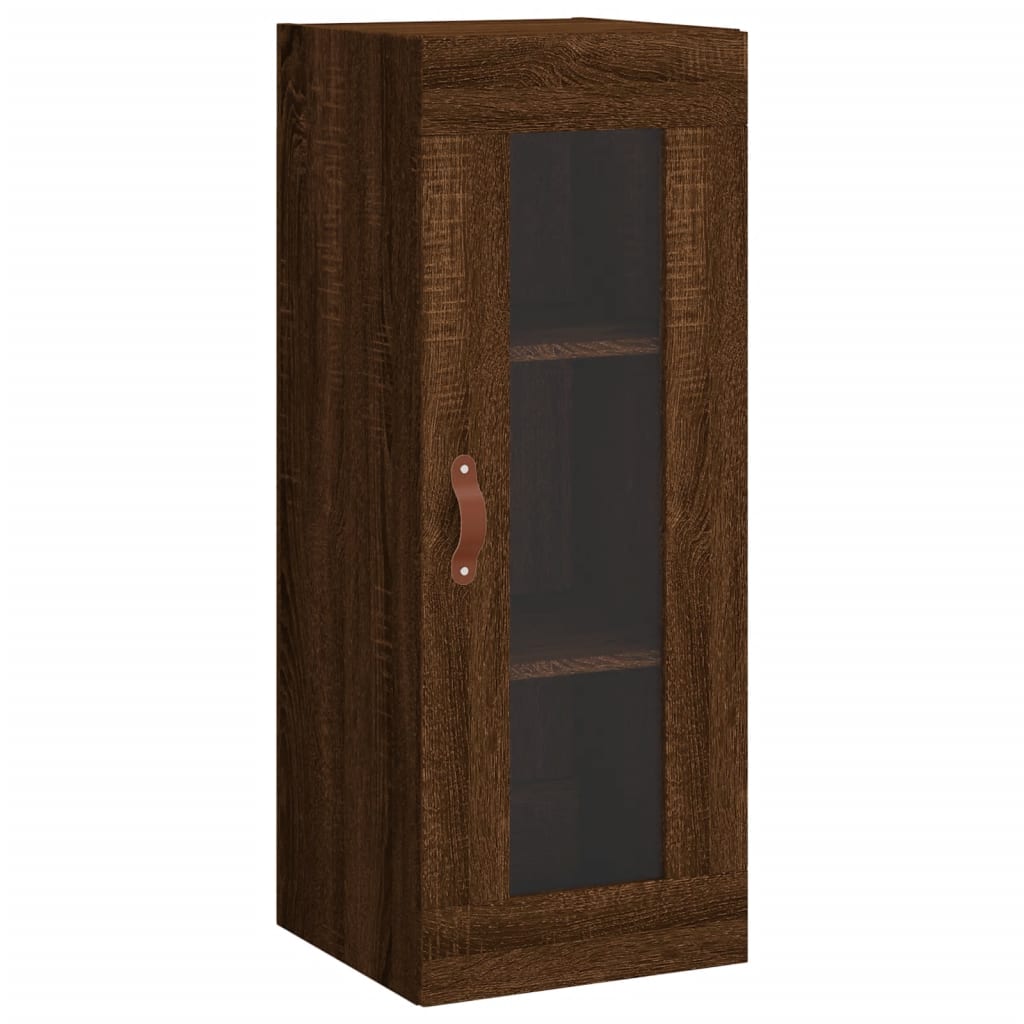 Brown oak wall cabinet 34.5x34x90 cm