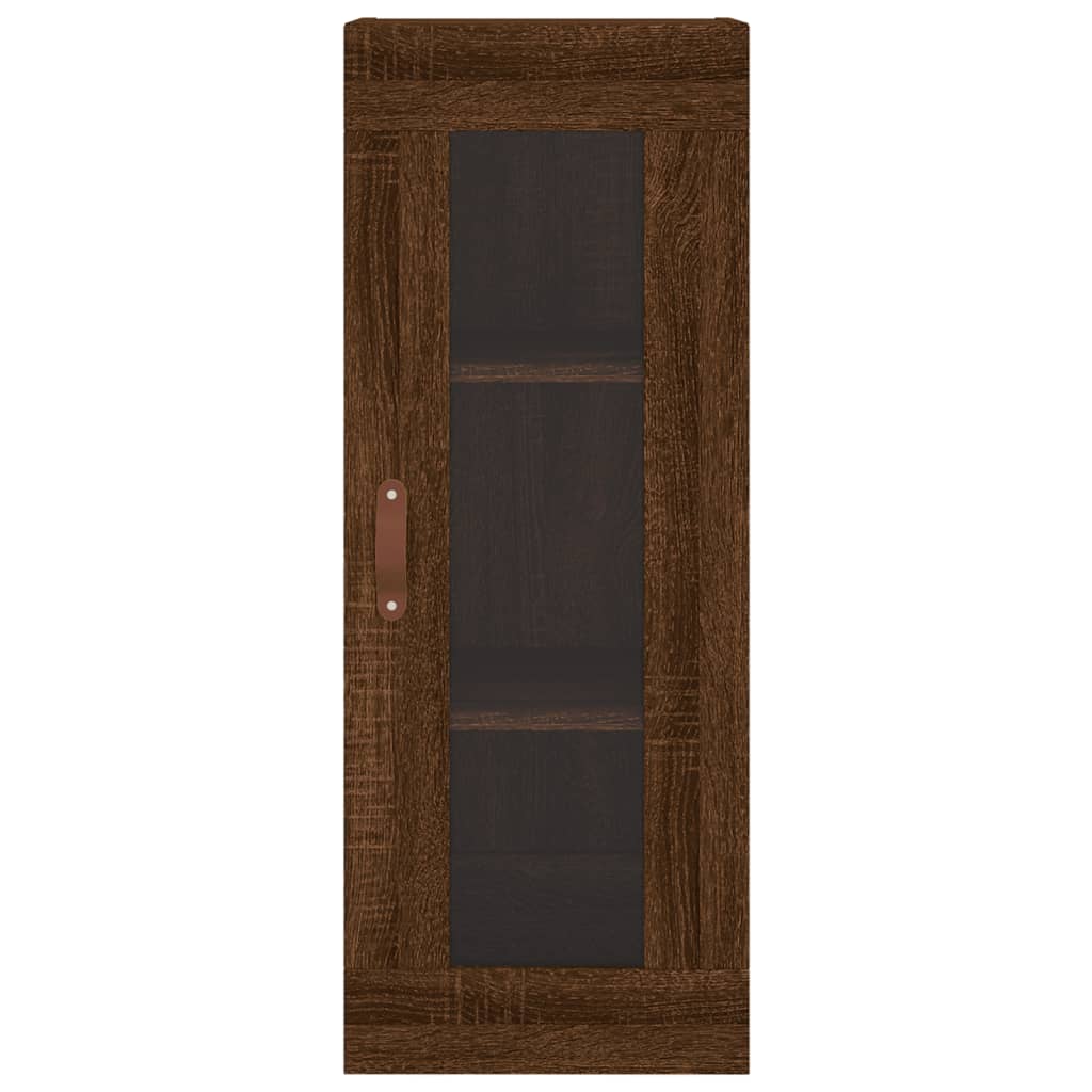 Brown oak wall cabinet 34.5x34x90 cm