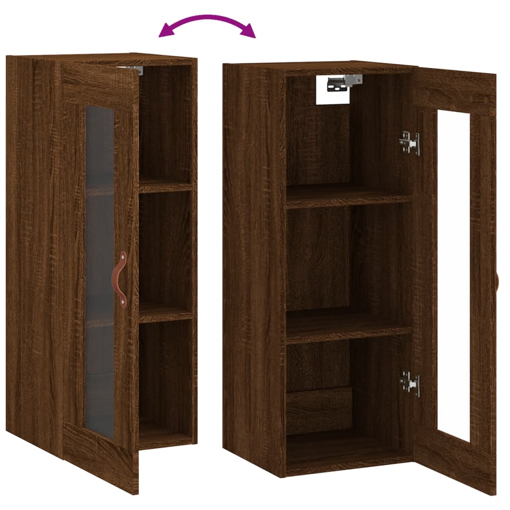 Braune Eichenwandschrank 34,5 x 34 x 90 cm