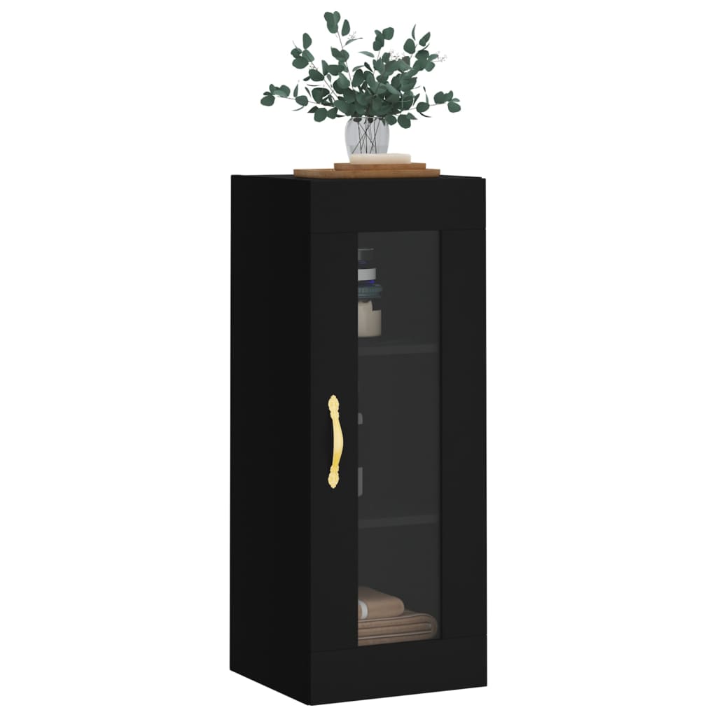 Schwarz -Wandschrank 34,5x34x90 cm