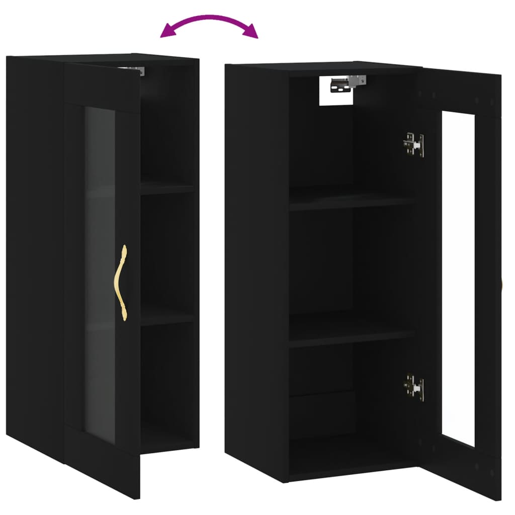 Black wall cabinet 34.5x34x90 cm