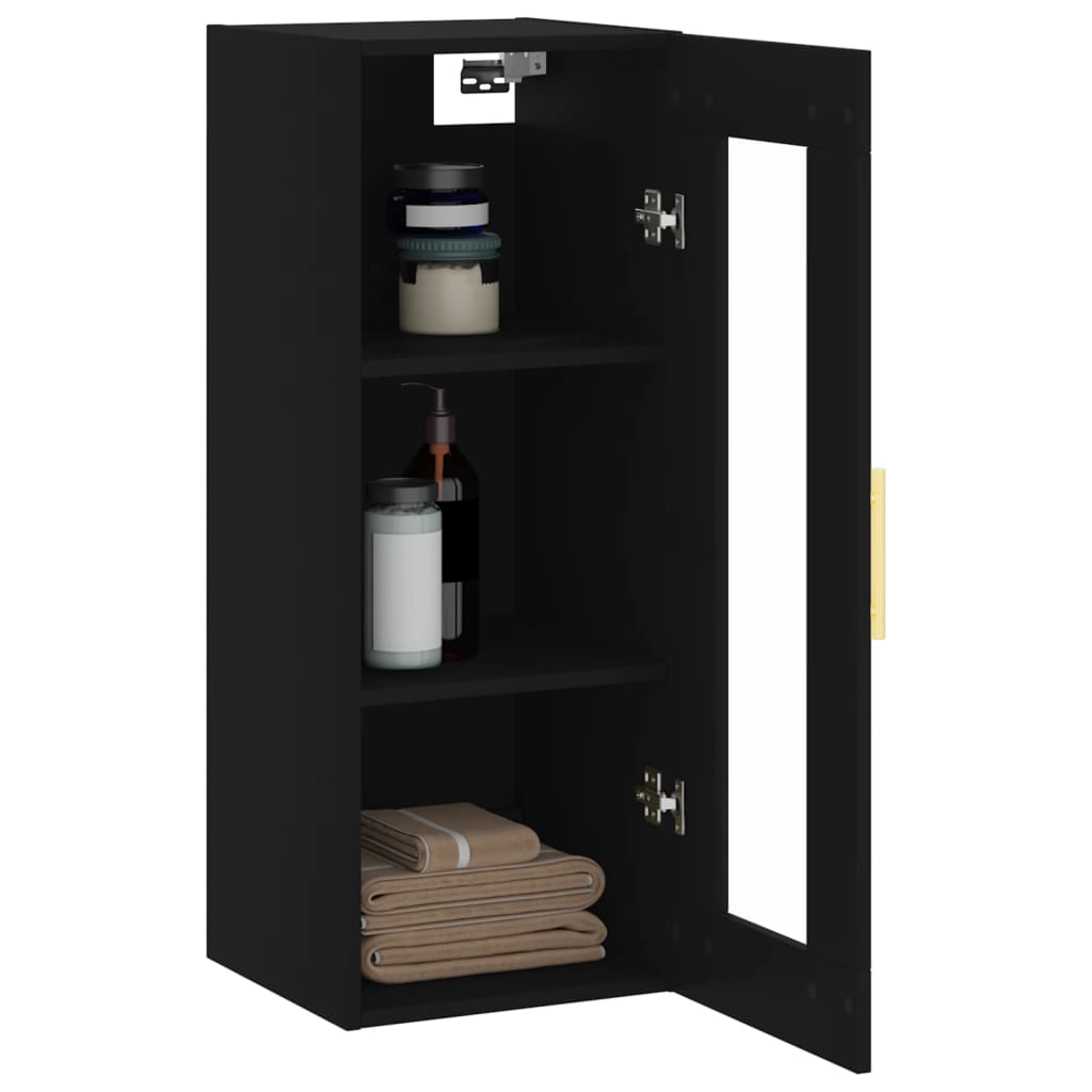 Schwarz -Wandschrank 34,5x34x90 cm