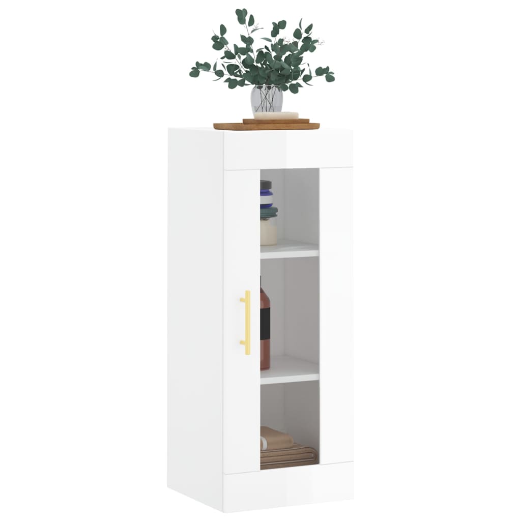 Brilliant white wall cabinet 34.5x34x90 cm