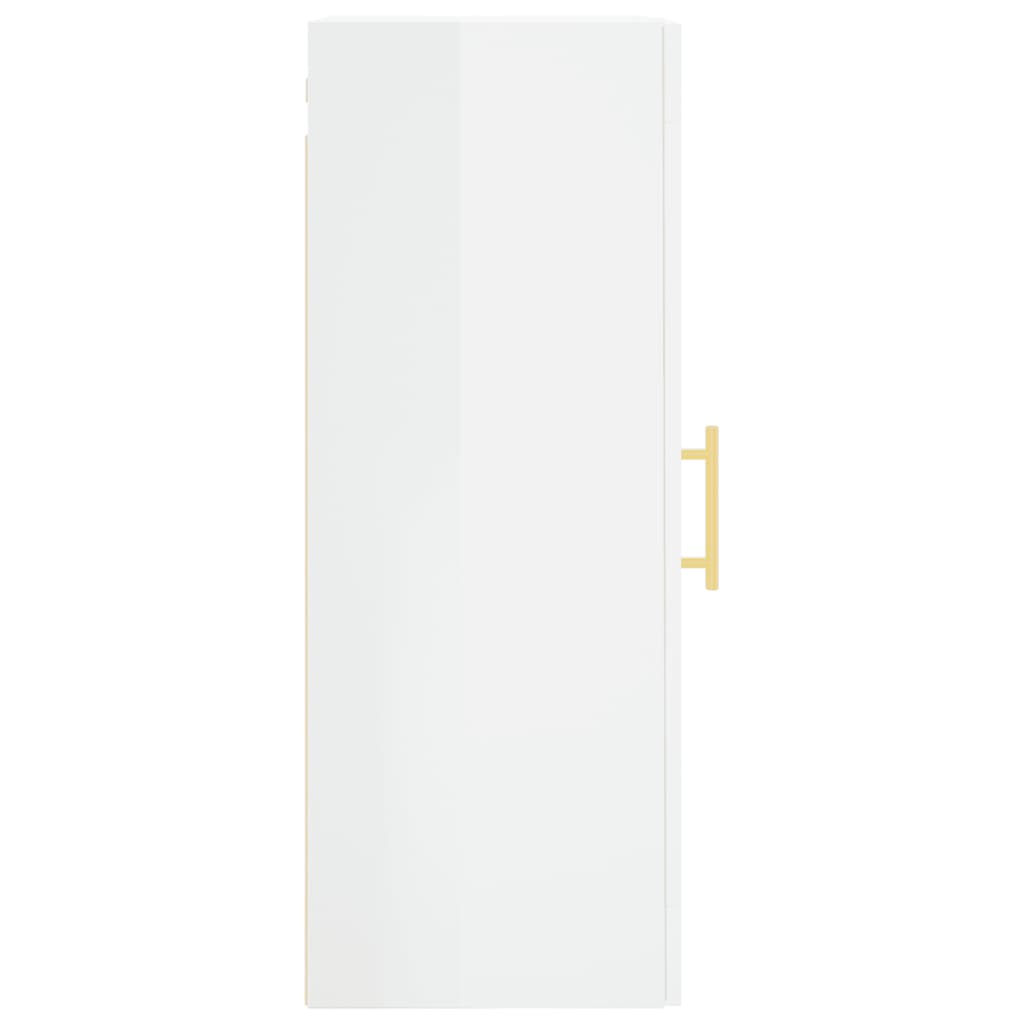 Armoire murale blanc brillant 34,5x34x90 cm