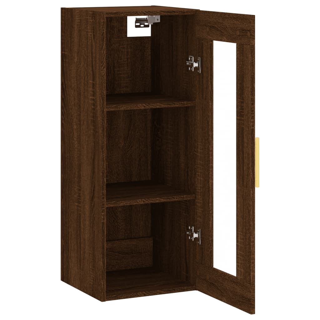 Brown oak wall cabinet 34.5x34x90 cm