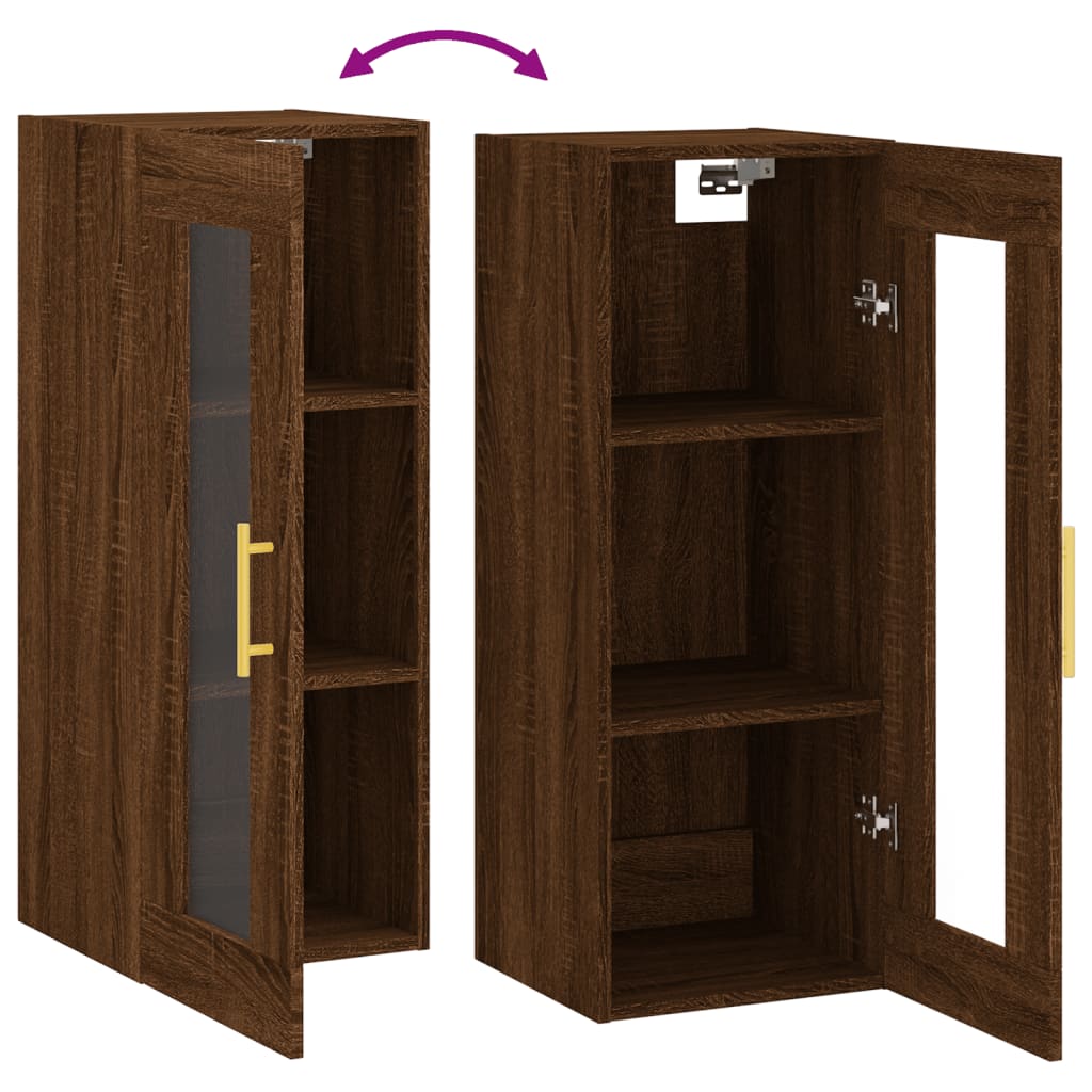 Braune Eichenwandschrank 34,5 x 34 x 90 cm