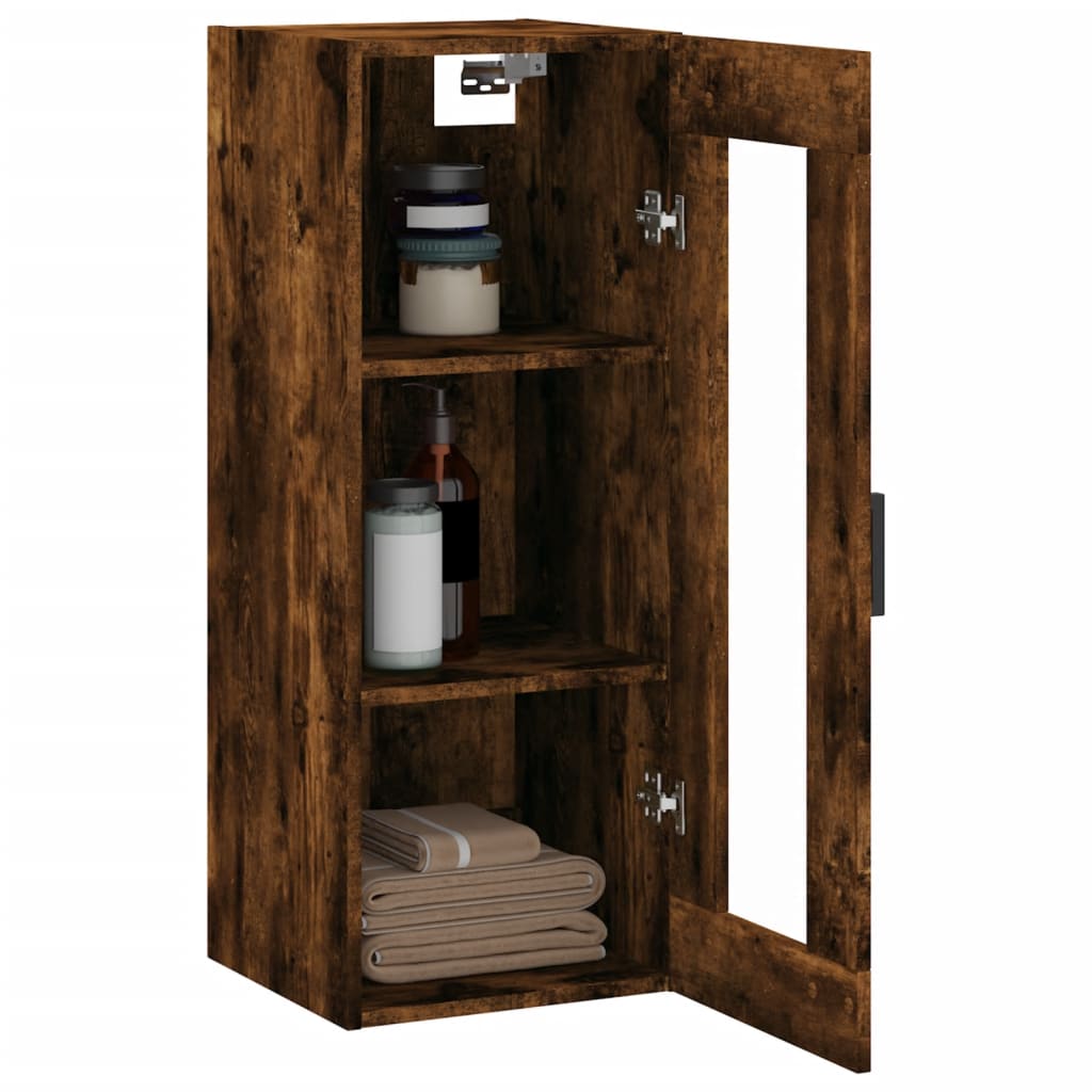 Smoked oak wall cabinet 34.5x34x90 cm