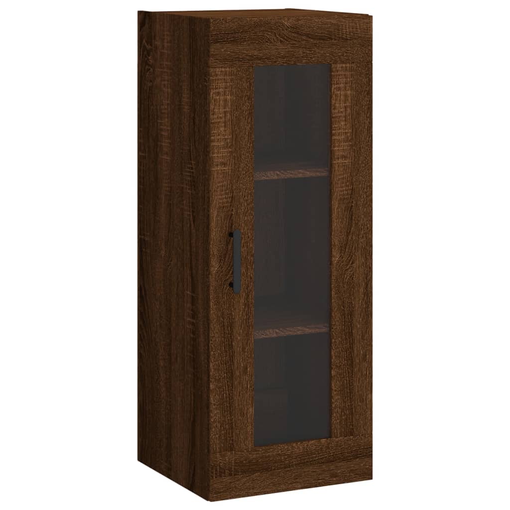 Brown oak wall cabinet 34.5x34x90 cm