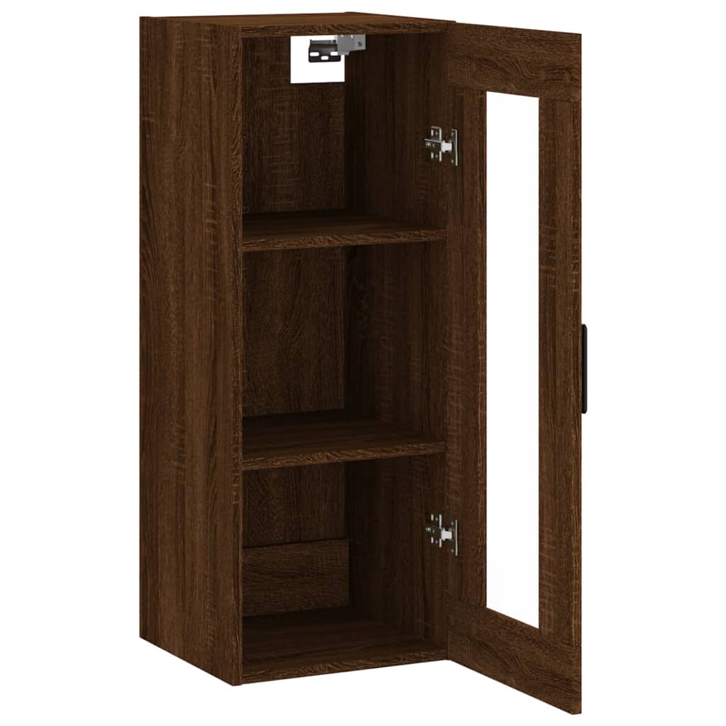 Brown oak wall cabinet 34.5x34x90 cm