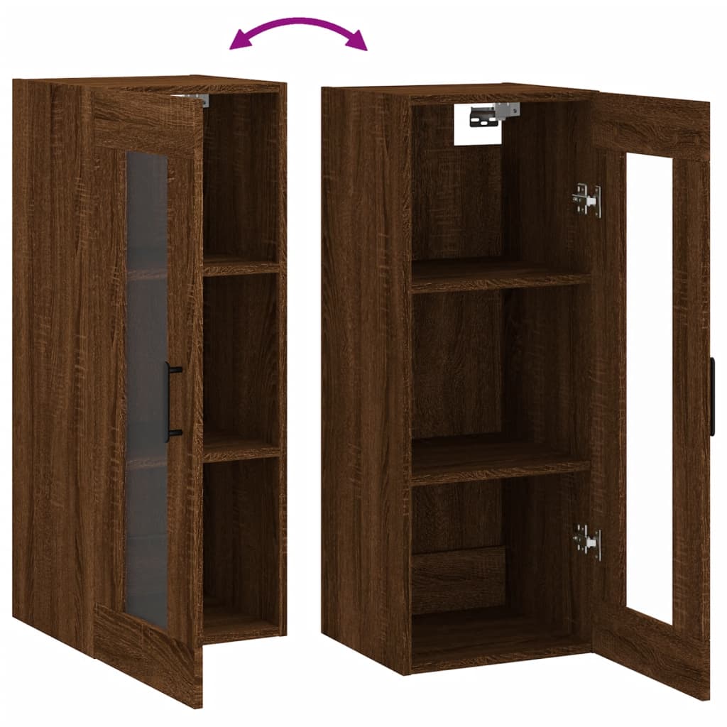 Braune Eichenwandschrank 34,5 x 34 x 90 cm