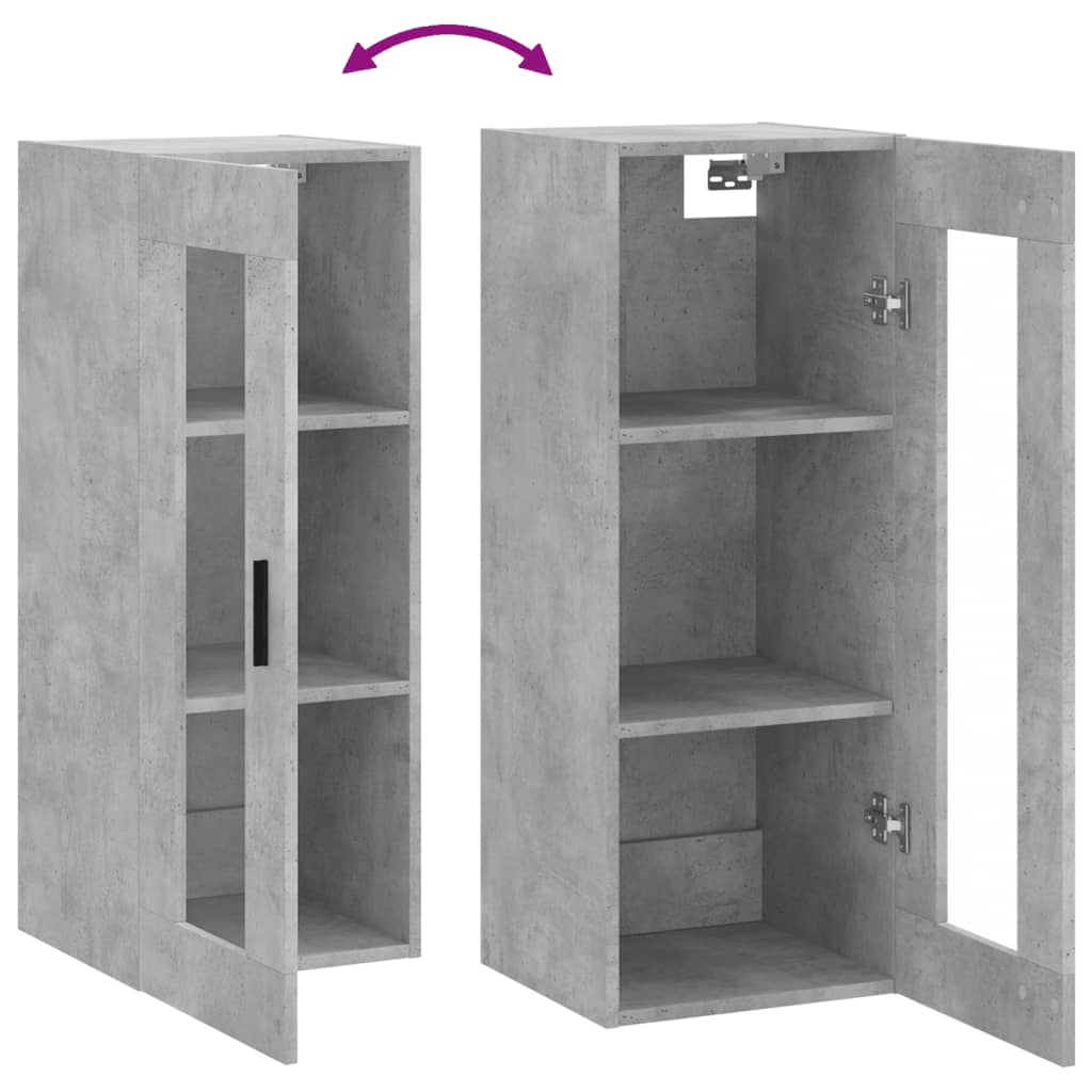 Concrete gray wall cabinet 34.5x34x90 cm