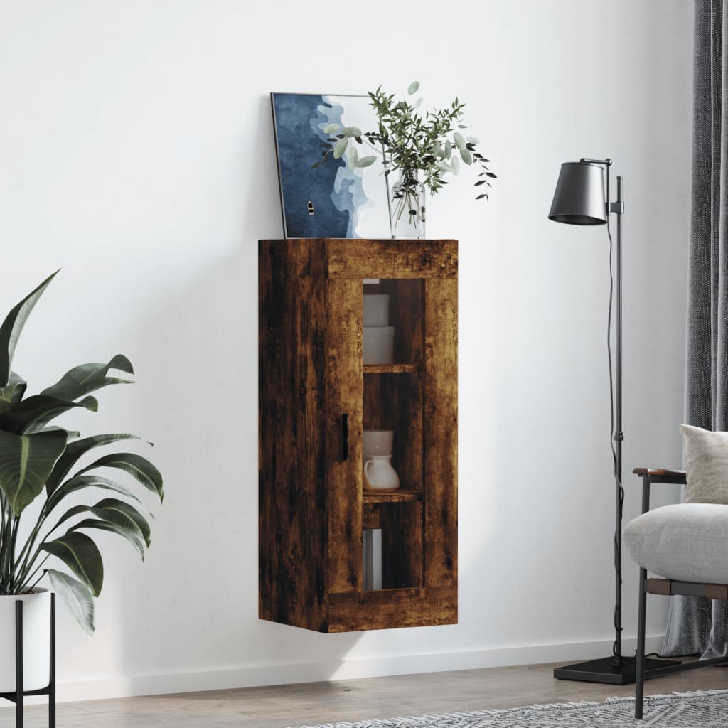 Smoked oak wall cabinet 34.5x34x90 cm