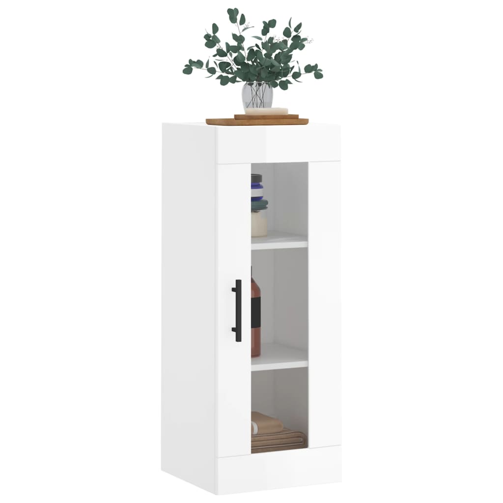 Brilliant white wall cabinet 34.5x34x90 cm