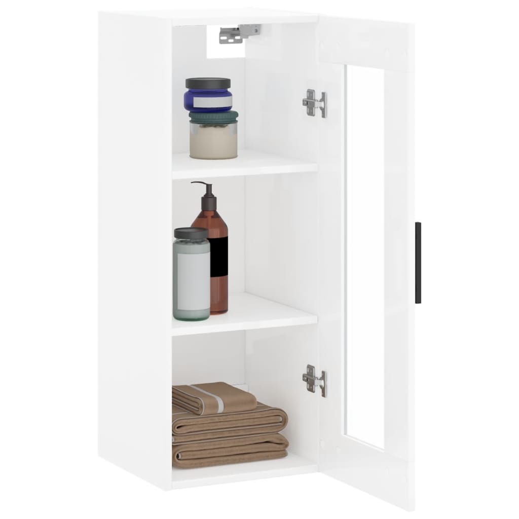 Brilliant white wall cabinet 34.5x34x90 cm