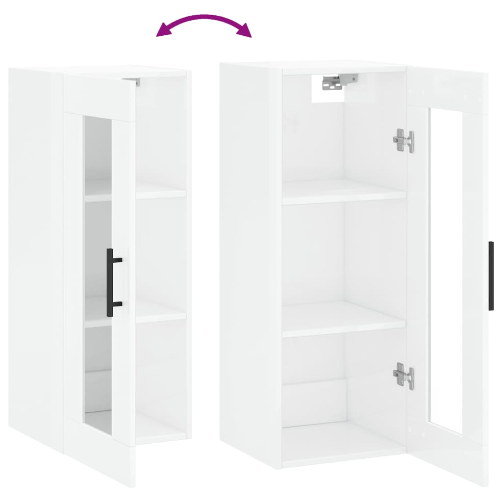 Brilliant white wall cabinet 34.5x34x90 cm