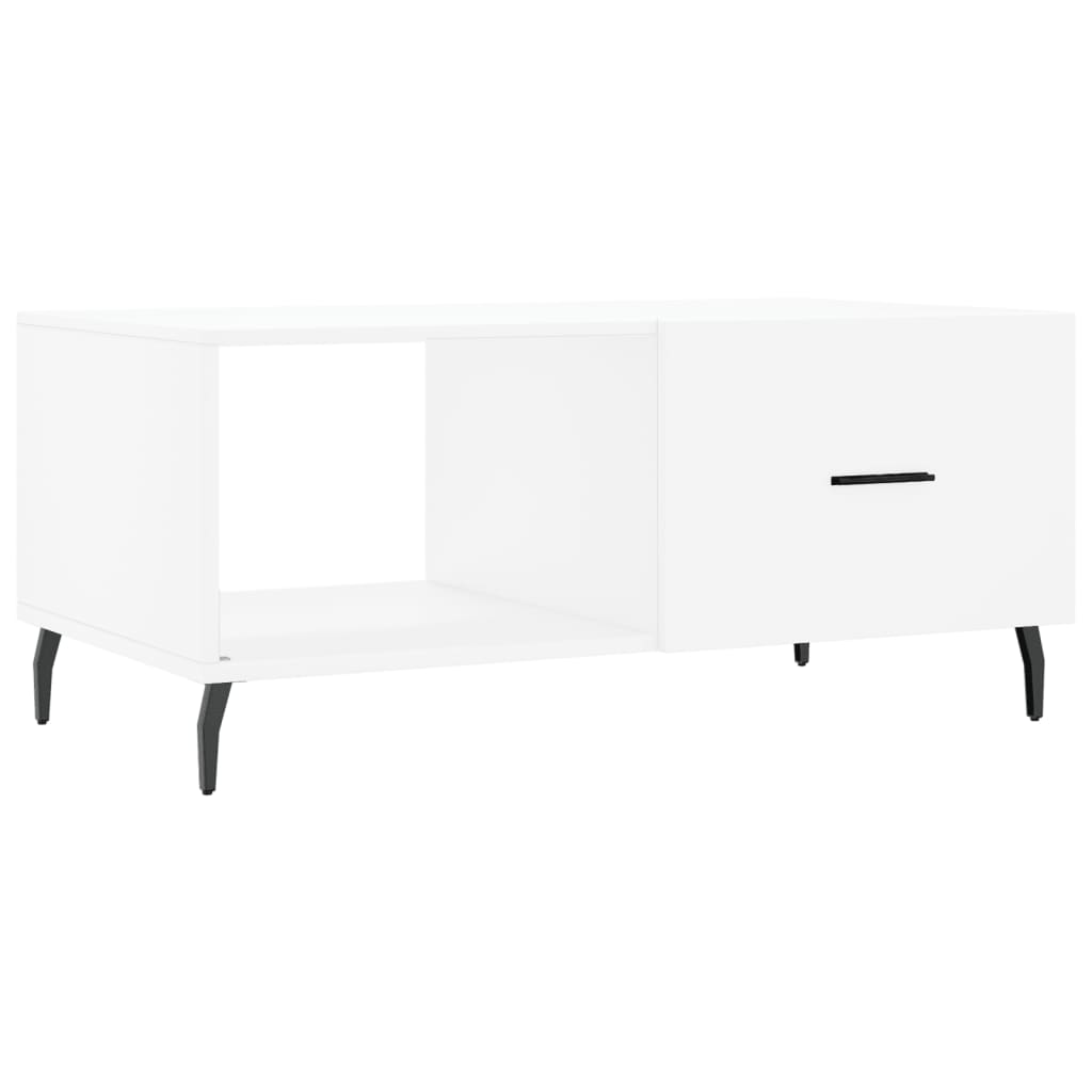 White coffee table 90x50x40 cm engineering wood