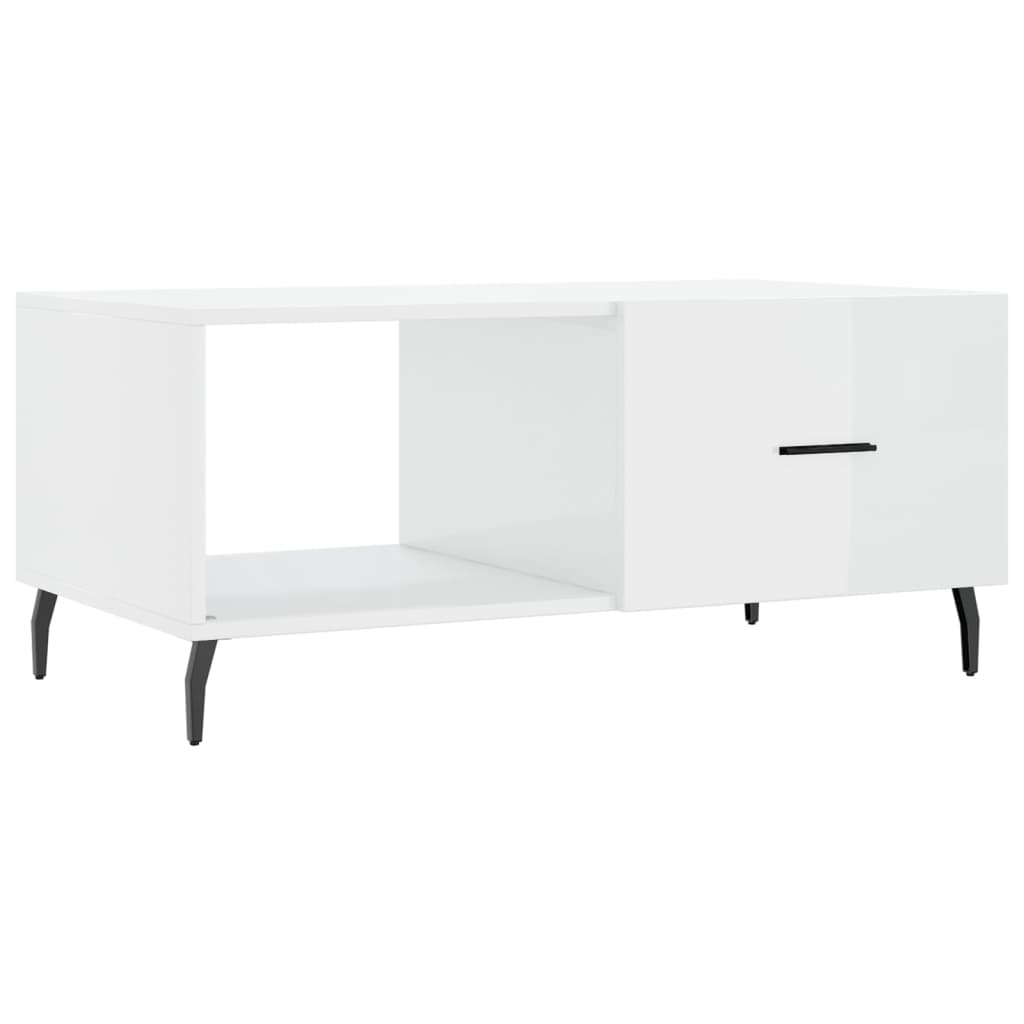 Brilliant white coffee table 90x50x40 cm engineering wood