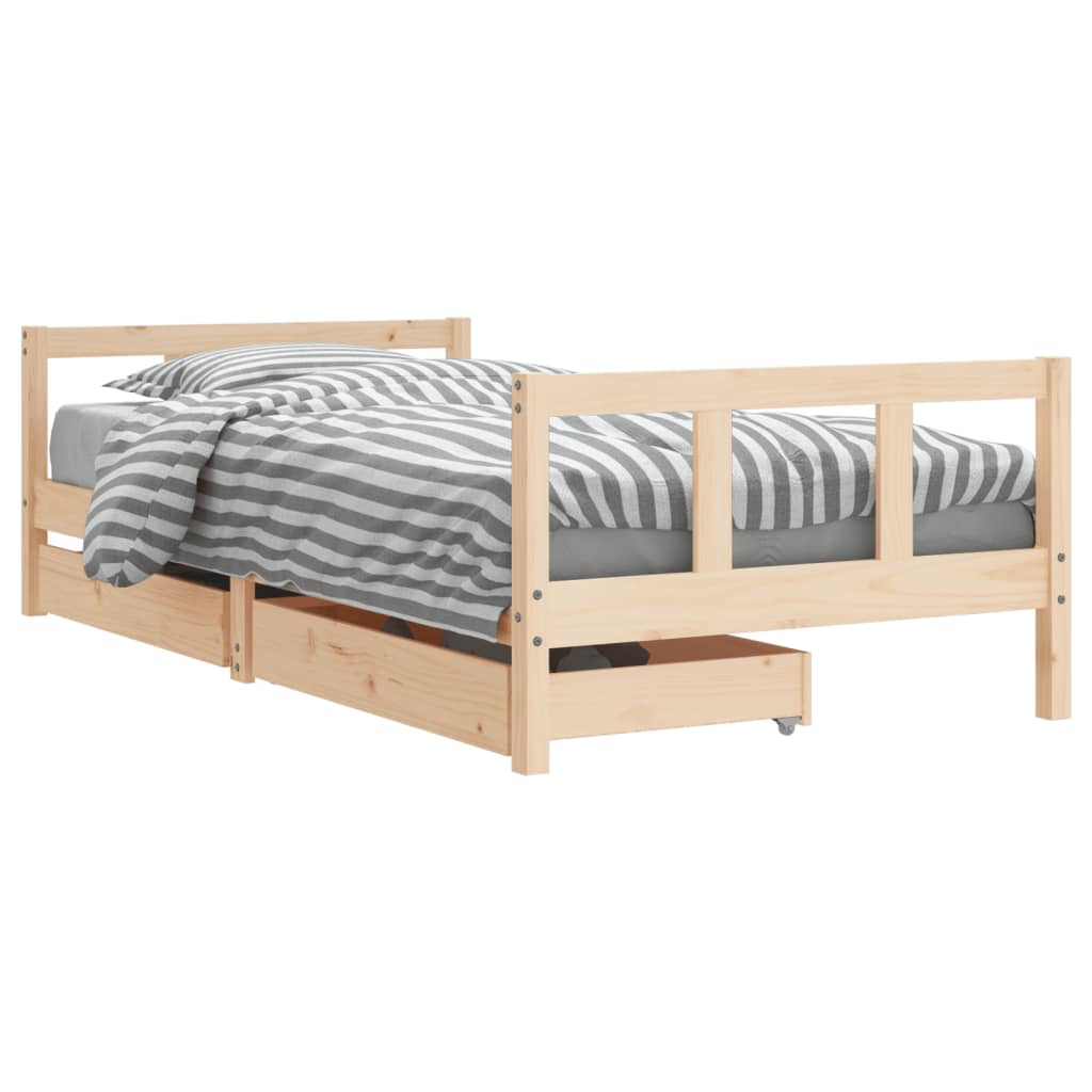Children's bed and drawers 90x190 cm Solid pine wood