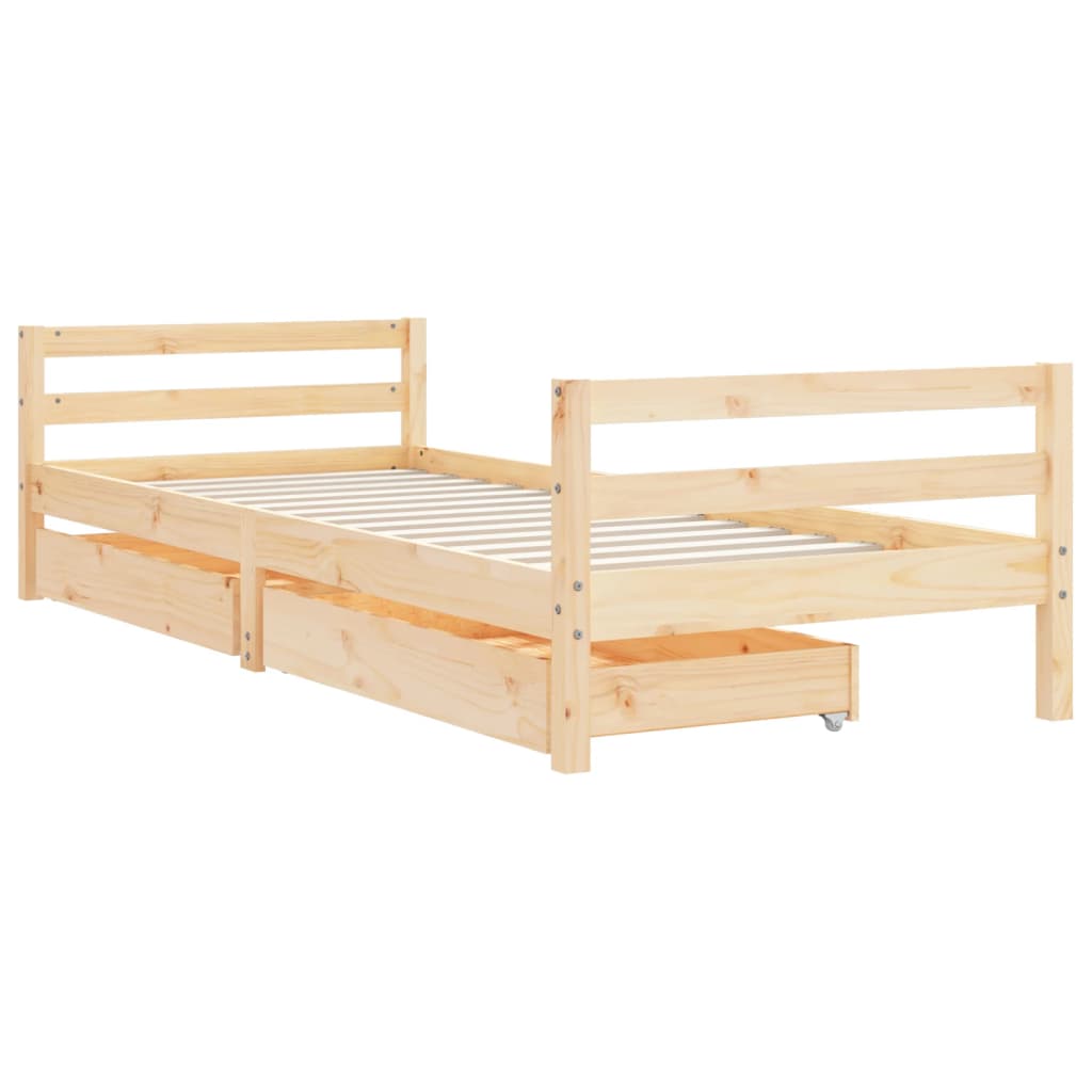 Bed frame for gray children 80x200 cm solid pine wood