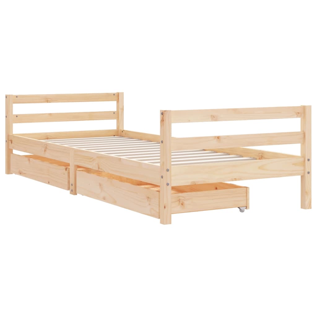 Kinderbett und Schubladen 90x190 cm Festkiefer Holz