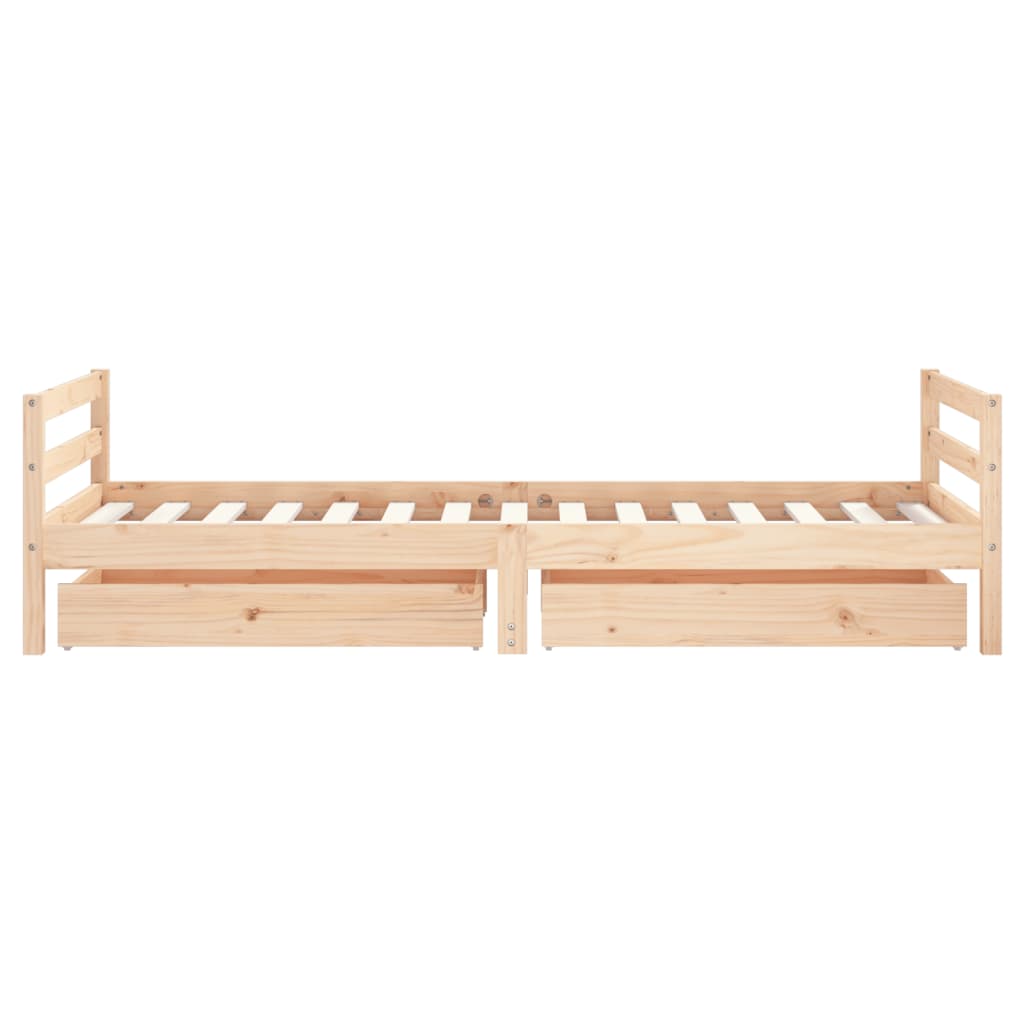 Struttura letto per bambini e cassetti 90x190 cm in legno di pino massiccio