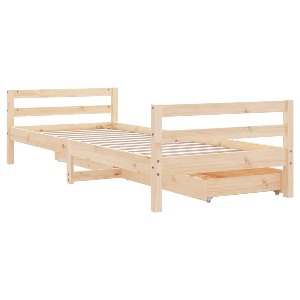 Kinderbett und Schubladen 90x190 cm Festkiefer Holz