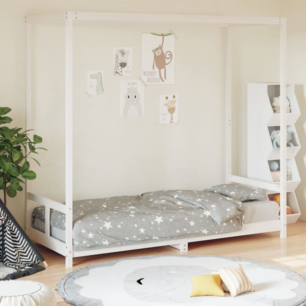 Farma del letto bianco per bambini 80x200 cm in legno di pino solido