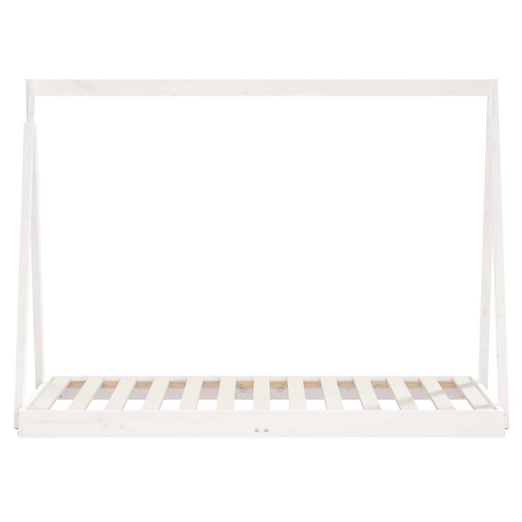 Weiße Kinderbettrahmen 80x160 cm Festkieferholz