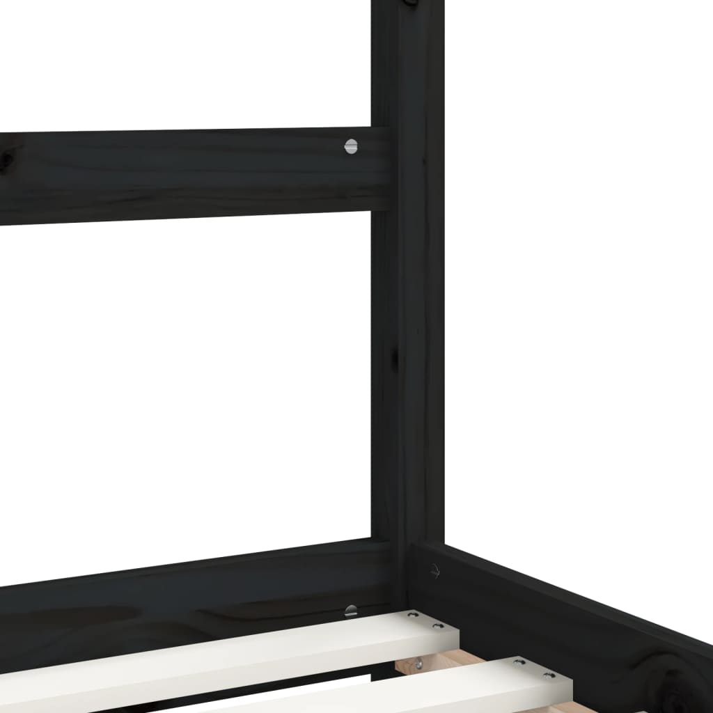 Cadre de lit pour enfant tiroirs noir 80x160 cm bois pin massif