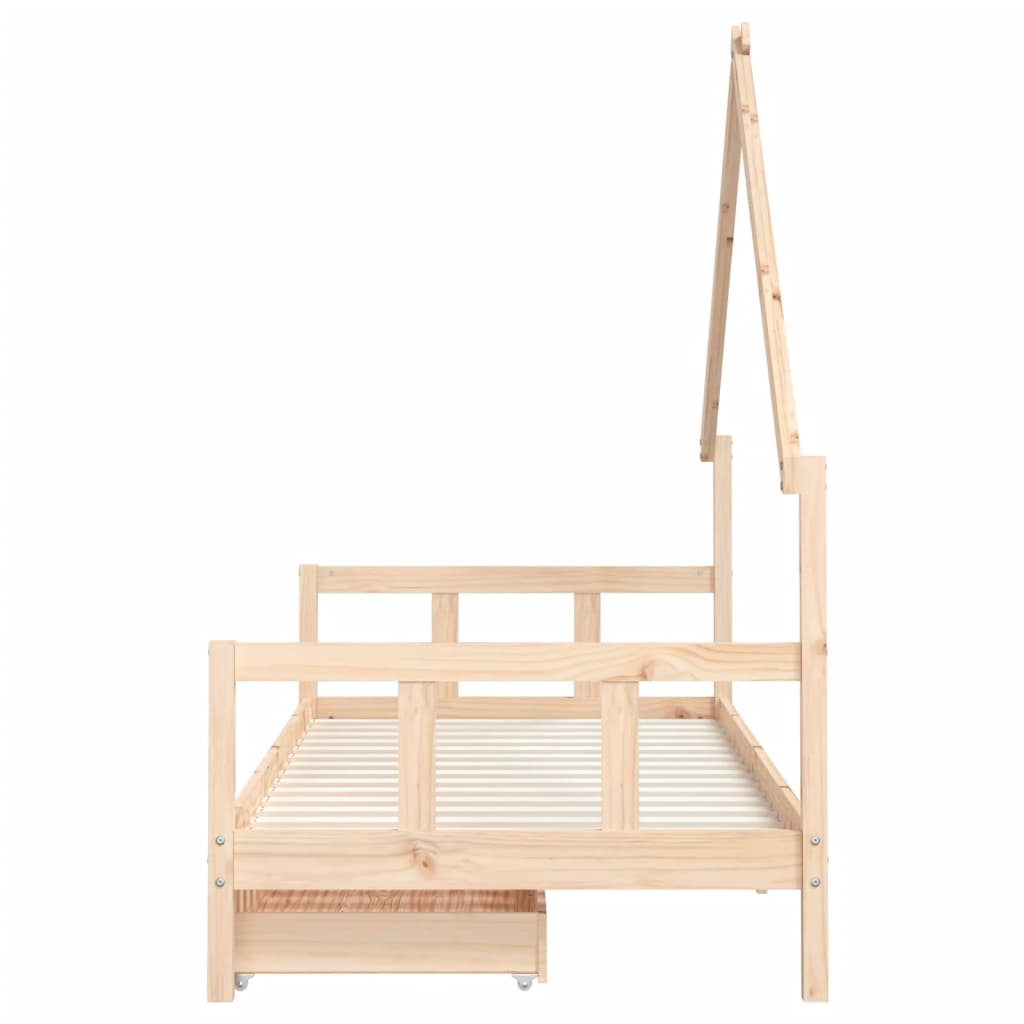Struttura letto per bambini con cassetti 90x200 cm in legno di pino massiccio
