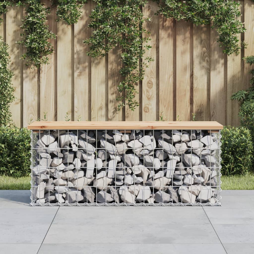 Gabion design garden bench 103x31.5x42 Solid pine wood
