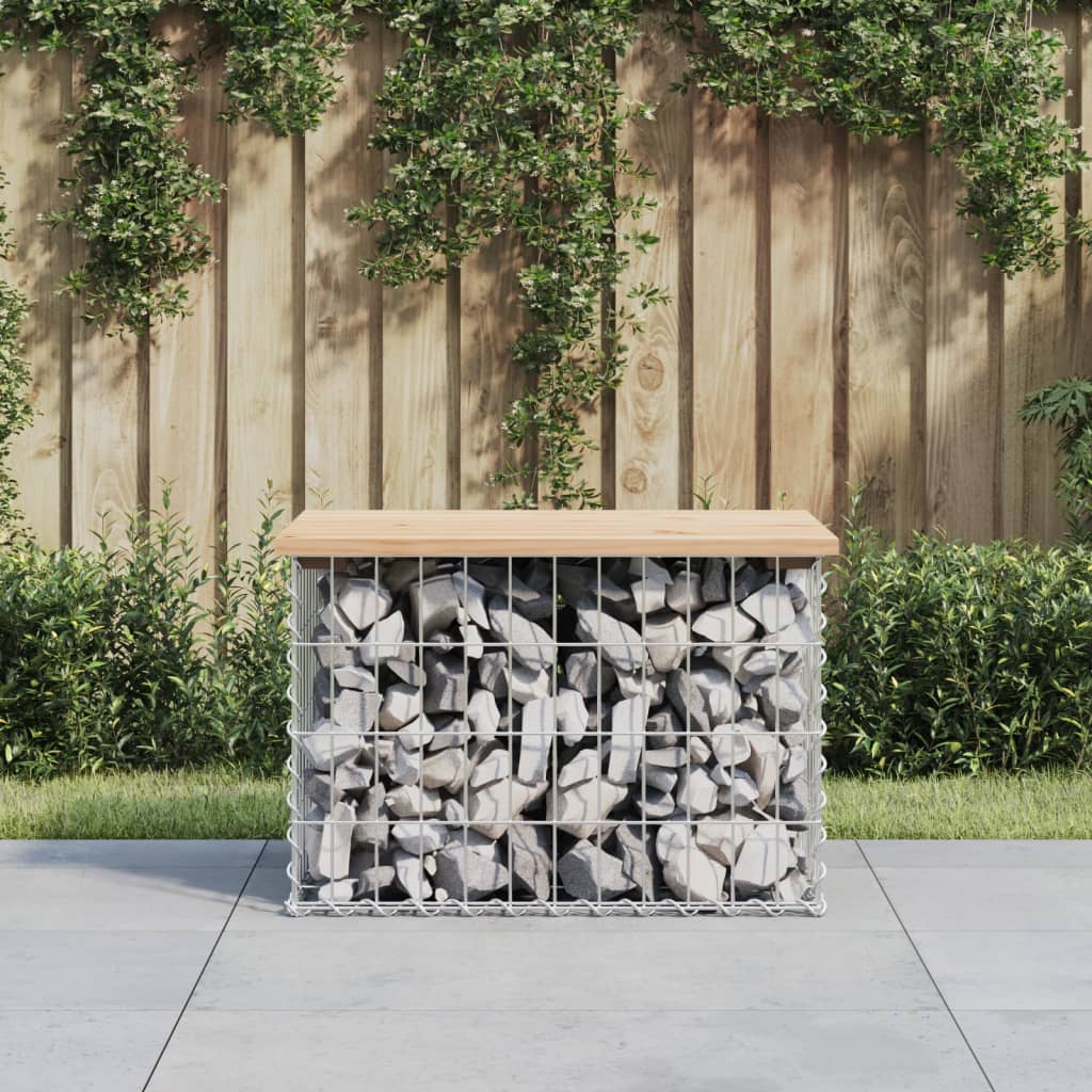 Gabion design garden bench 63x444x42 cm solid pine wood