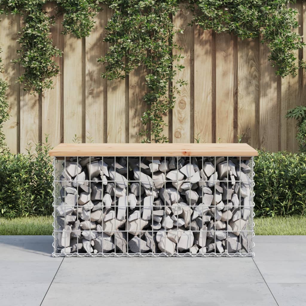 Gabion design garden bench 83x444x42 cm solid pine wood
