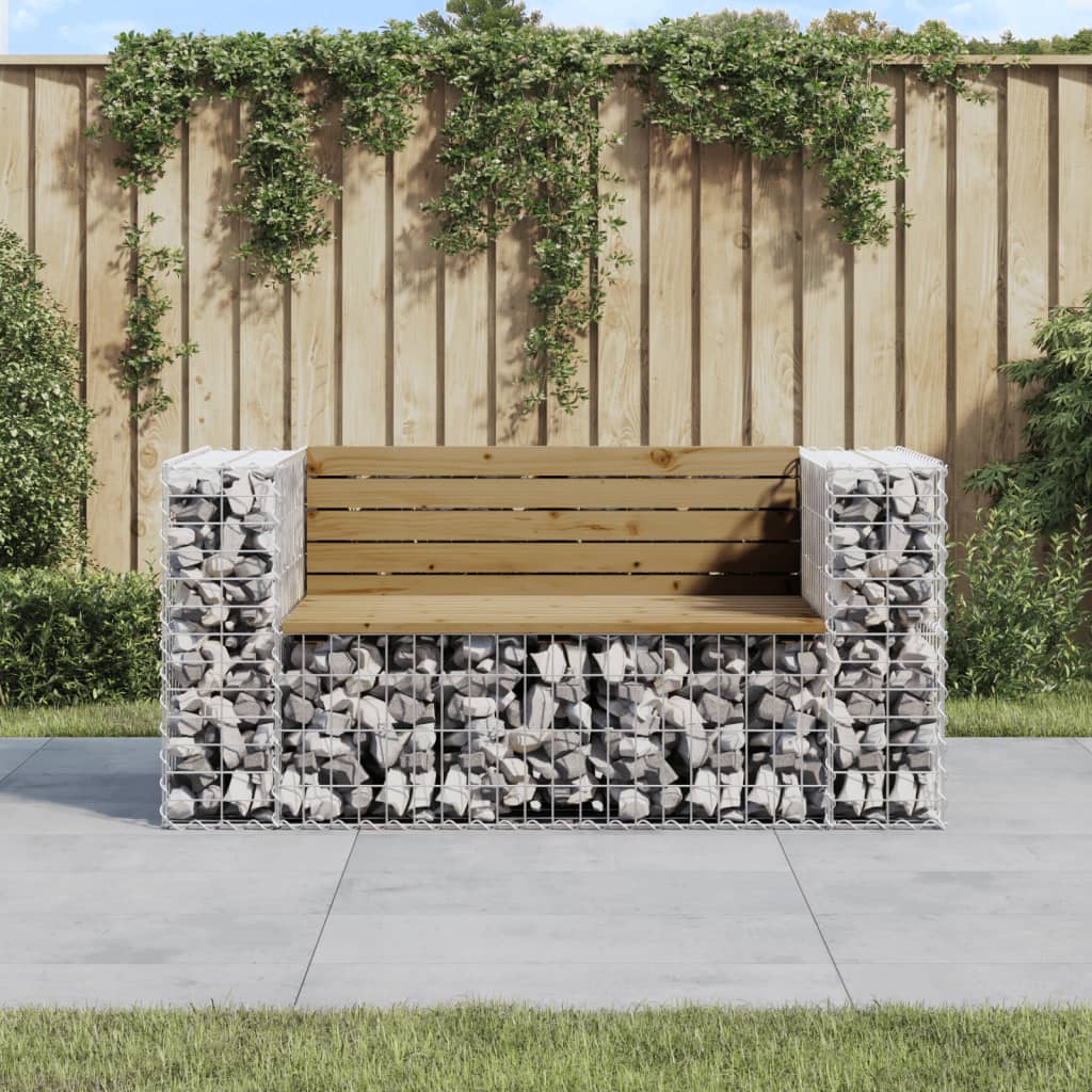 Panchina del giardino di Gabion Design 143x71x65,5 cm in legno di pino impregnato