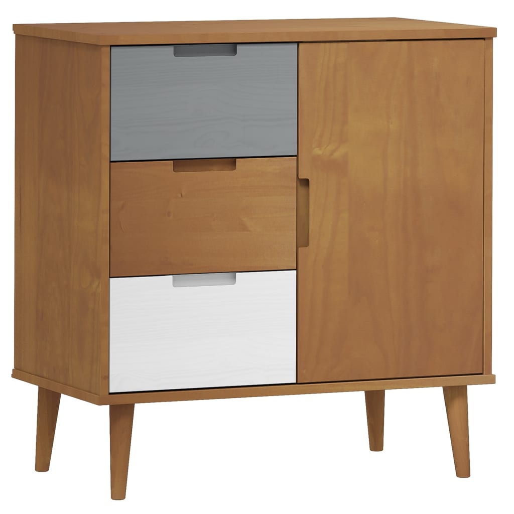 Credenza MOLDE Marrone 76,5x40x80 cm Legno di pino massiccio