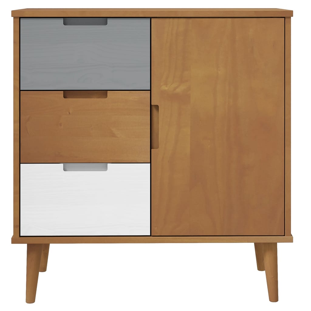 Credenza MOLDE Marrone 76,5x40x80 cm Legno di pino massiccio