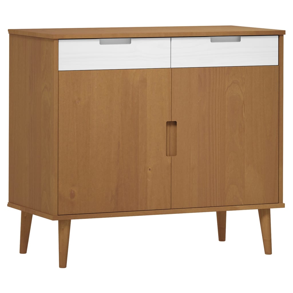 Brown house buffet 90x40x80 cm solid pine wood