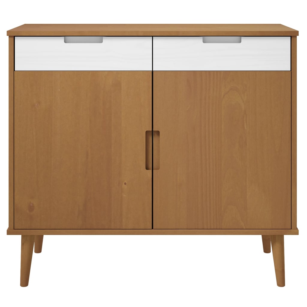 Credenza MOLDE Marrone 90x40x80 cm Legno di pino massiccio