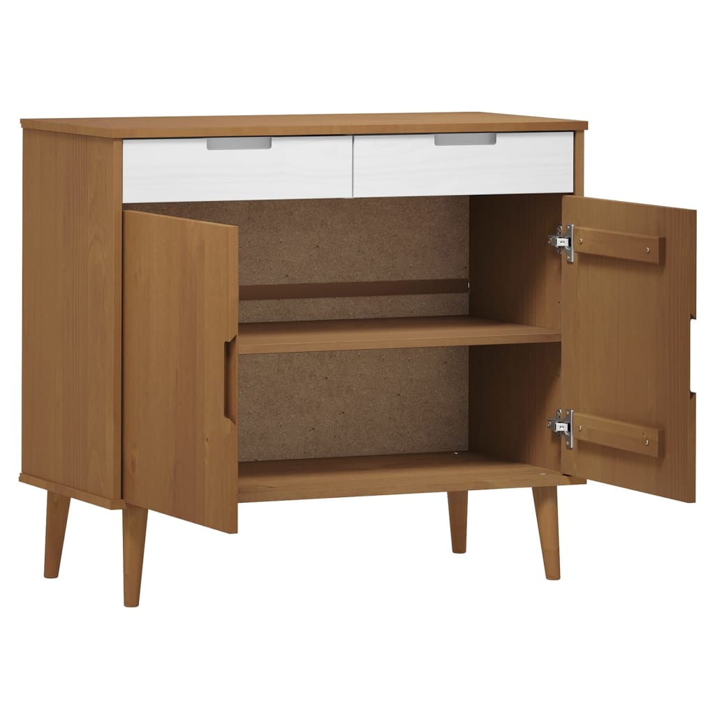 Credenza MOLDE Marrone 90x40x80 cm Legno di pino massiccio