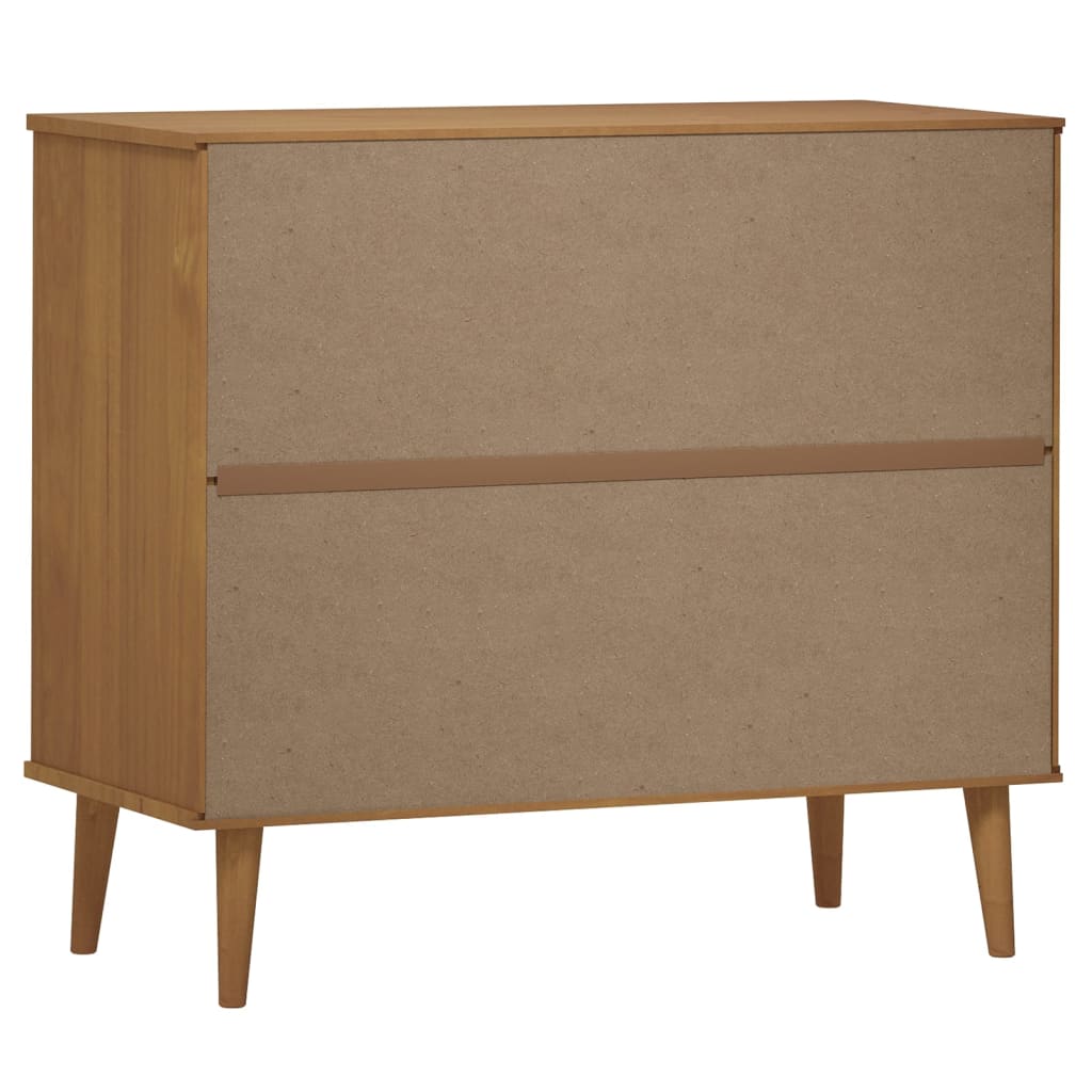 Credenza MOLDE Marrone 90x40x80 cm Legno di pino massiccio